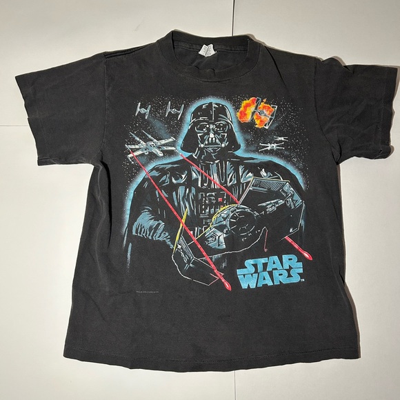 Vintage 1996 STAR WARS Black DARTHVADER tshirt single stitch - Picture 1 of 4